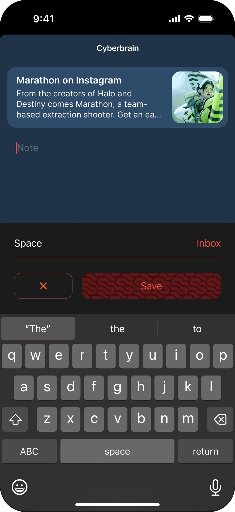 Cyberbrain URL Saver extension