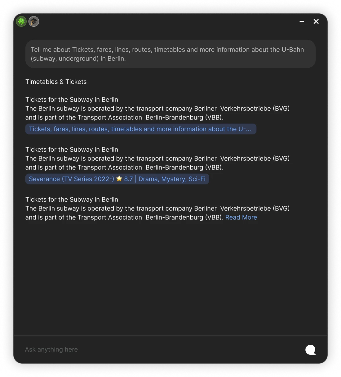 Search main feature